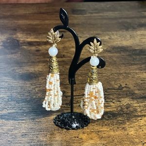 White Beaded Earring/ Indian Fashion Jewellery